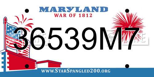 36539M7 Maryland License Plate