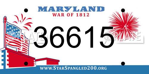 36615 Maryland License Plate