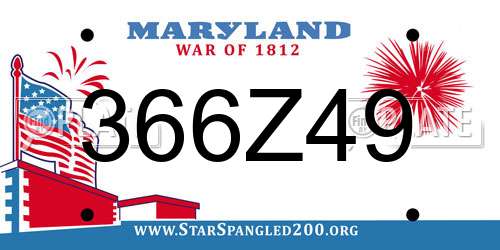 366Z49 Maryland License Plate