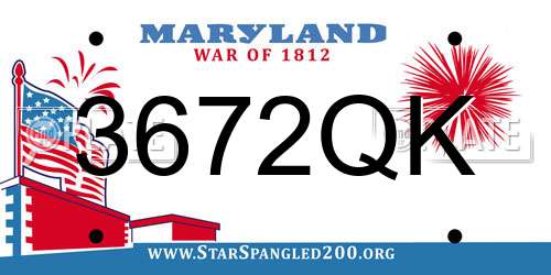 3672QK Maryland License Plate
