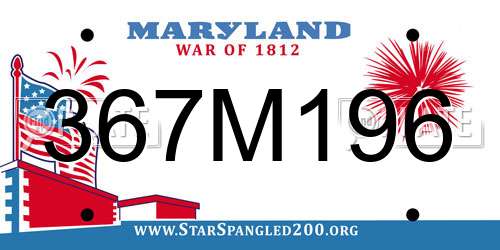 367M196 Maryland License Plate