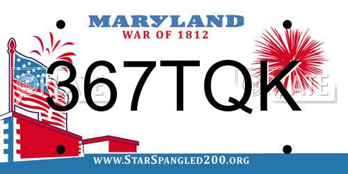 367TQK Maryland License Plate