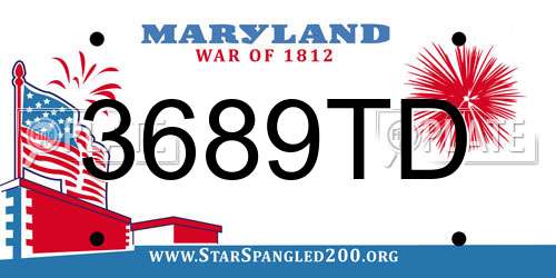 3689TD Maryland License Plate