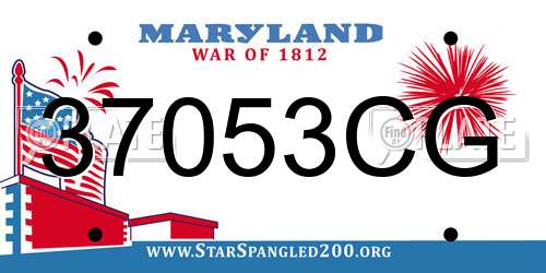 37053CG Maryland License Plate