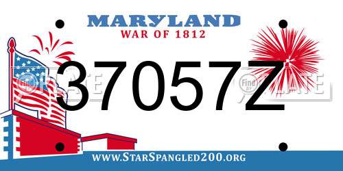 37057Z Maryland License Plate