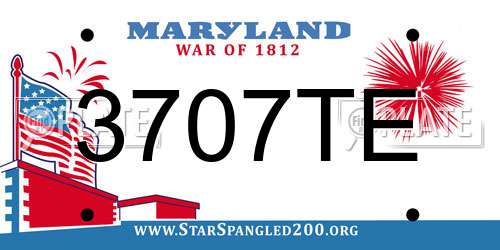 3707TE Maryland License Plate