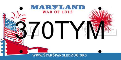 370TYM Maryland License Plate