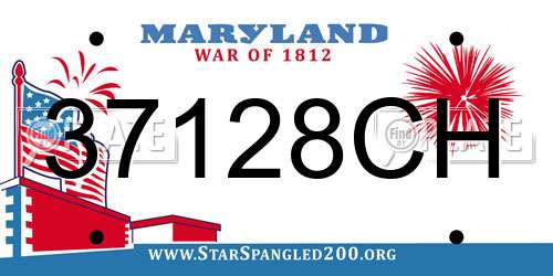 37128CH Maryland License Plate