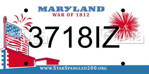 3718IZ Maryland License Plate