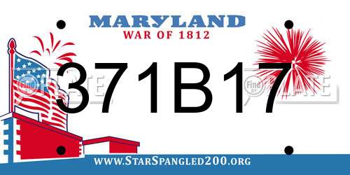 371B17 Maryland License Plate
