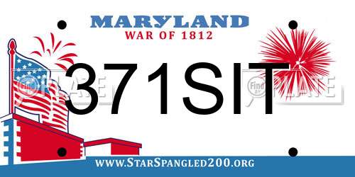 371SIT Maryland License Plate