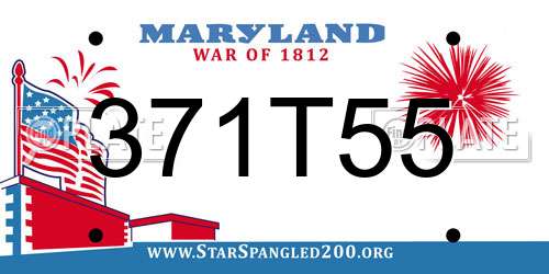 371T55 Maryland License Plate
