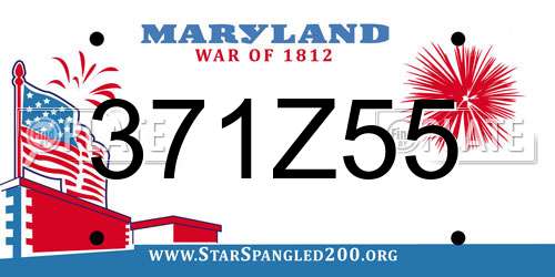 371Z55 Maryland License Plate