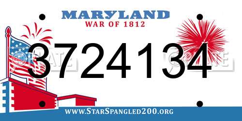 3724134 Maryland License Plate