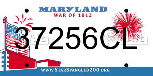 37256CL Maryland License Plate