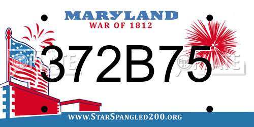 372B75 Maryland License Plate