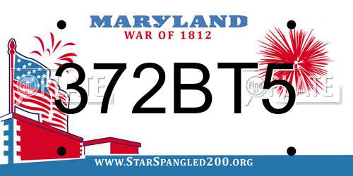 372BT5 Maryland License Plate