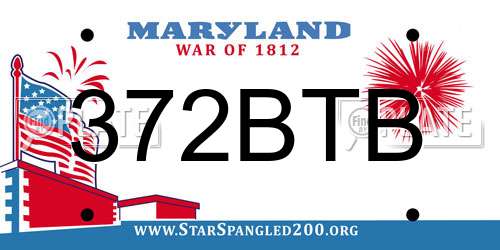 372BTB Maryland License Plate