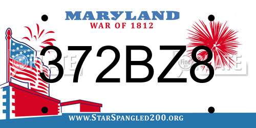 372BZ8 Maryland License Plate