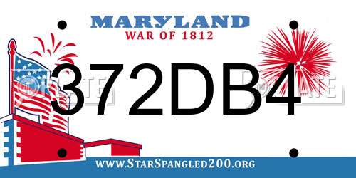 372DB4 Maryland License Plate