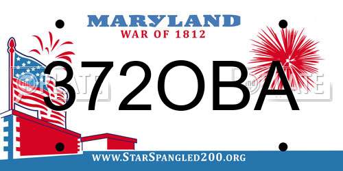 372OBA Maryland License Plate