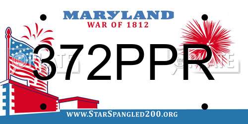 372PPR Maryland License Plate