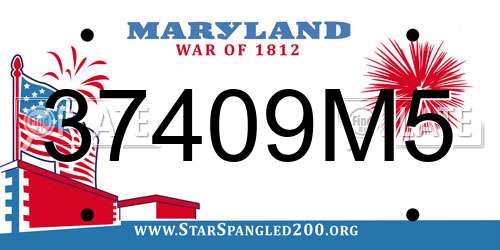37409M5 Maryland License Plate