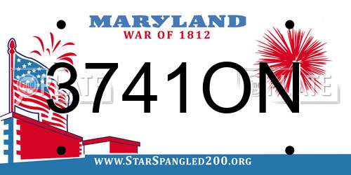 3741ON Maryland License Plate