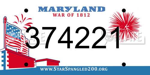 374221 Maryland License Plate