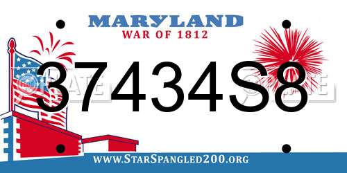 37434S8 Maryland License Plate