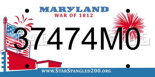 37474M0 Maryland License Plate
