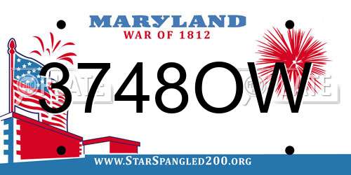 3748OW Maryland License Plate