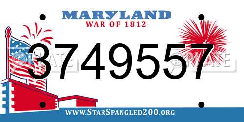3749557 Maryland License Plate