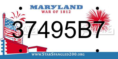 37495B7 Maryland License Plate