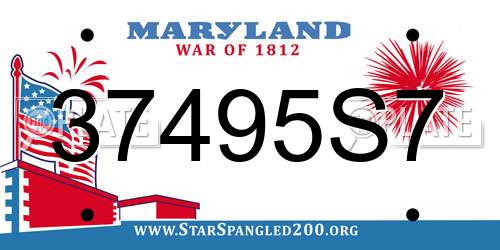 37495S7 Maryland License Plate