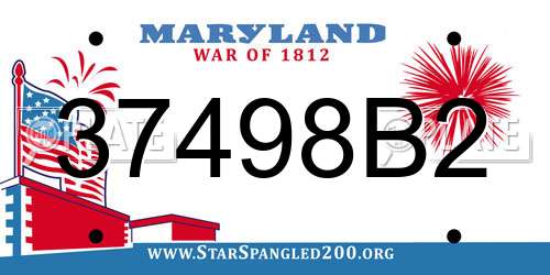37498B2 Maryland License Plate