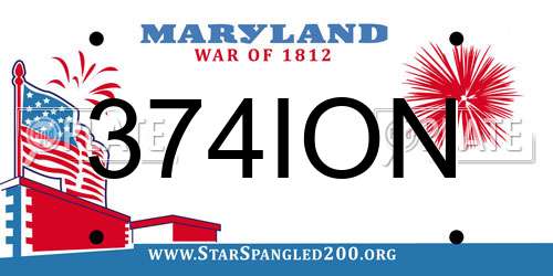 374ION Maryland License Plate
