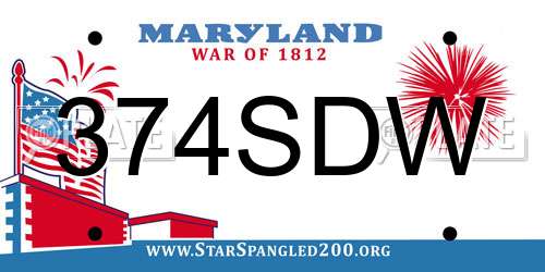 374SDW Maryland License Plate