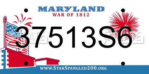 37513S6 Maryland License Plate