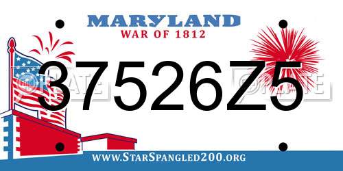 37526Z5 Maryland License Plate