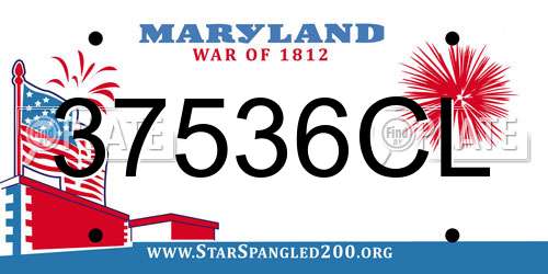 37536CL Maryland License Plate