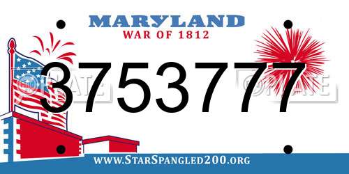 3753777 Maryland License Plate