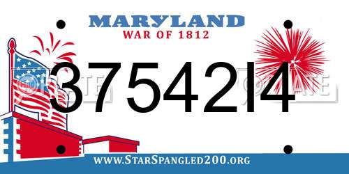 37542I4 Maryland License Plate