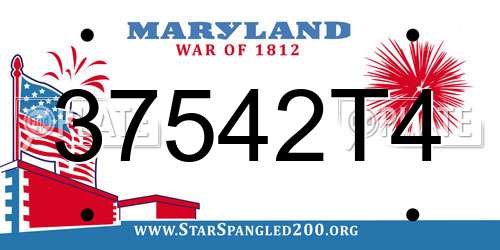37542T4 Maryland License Plate