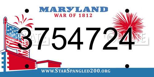 3754724 Maryland License Plate