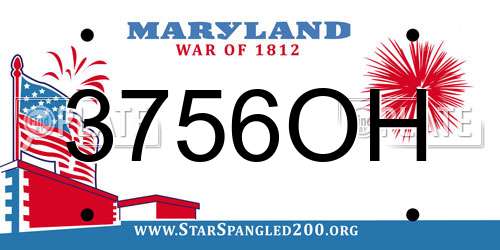 3756OH Maryland License Plate