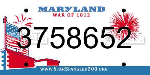 3758652 Maryland License Plate