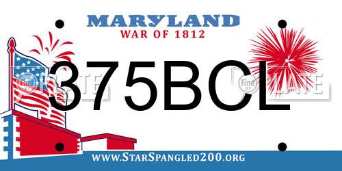 375BCL Maryland License Plate