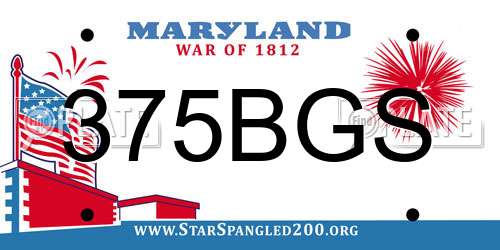 375BGS Maryland License Plate