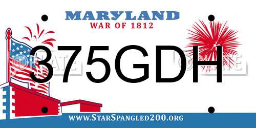 375GDH Maryland License Plate
